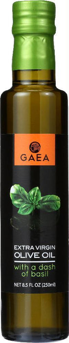 Gaea North America: Extra Virgin Olive Oil With Basil, 8.5 Oz