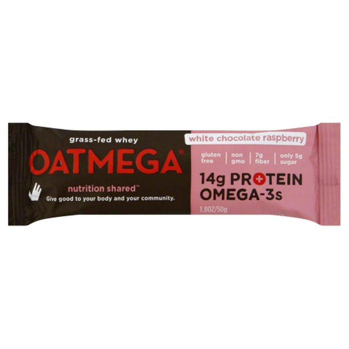 Oatmega: White Chocolate Raspberry Bar, 50 Gm