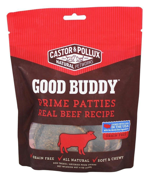 Castor & Pollux: Good Buddy Prime Patties Dog Treats Real Beef Recipe 4 Oz