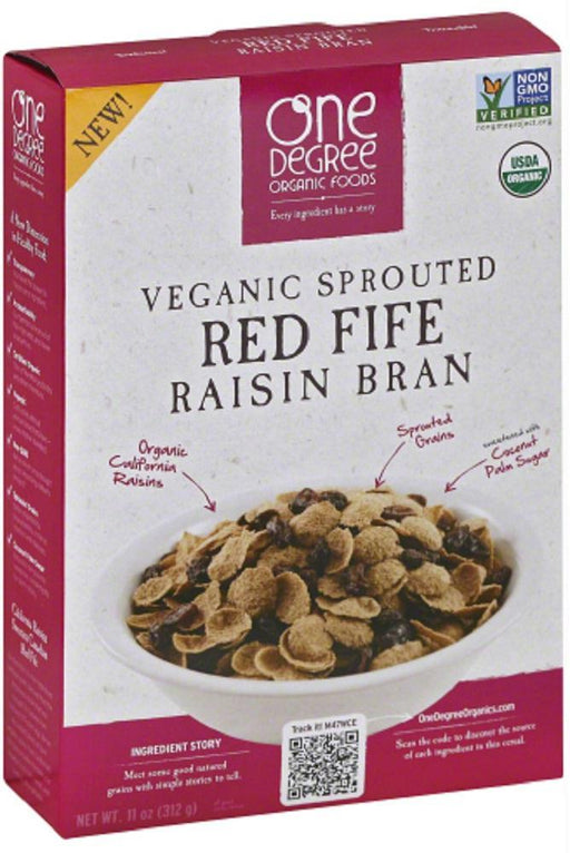 One Degree: Organic Veganic Sprouted Red Fife Raisin Cereal, 11 Oz