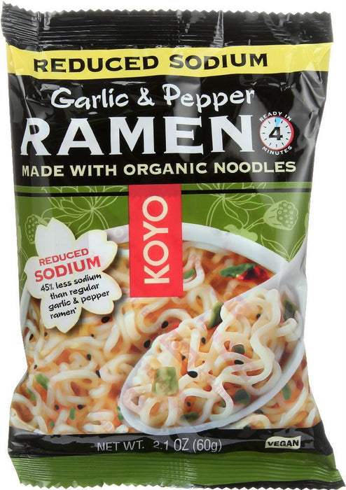 Koyo: Reduced Sodium Garlic & Pepper Ramen, 2 Oz