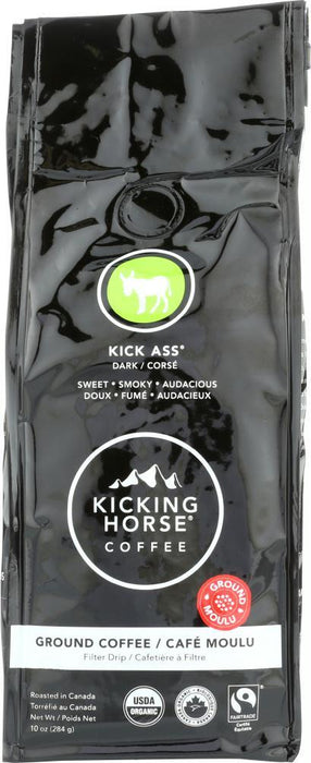 Kicking Horse: Organic Kick Ass Dark Roast Ground Coffee, 10 Oz