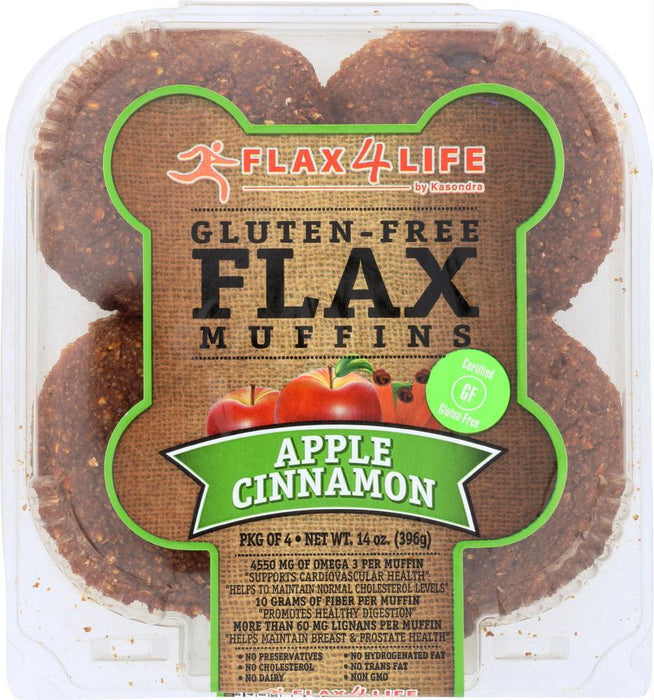 Flax4life: Muffin Frozen Apple Cinnamon, 14 Oz