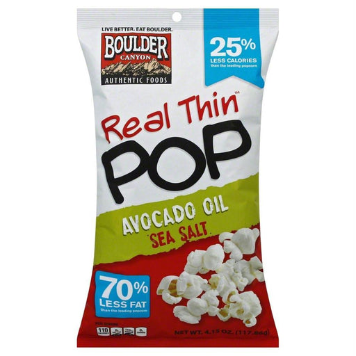 Boulder Canyon: Real Thin Popcorn Avocado Oil Sea Salt, 4.15 Oz