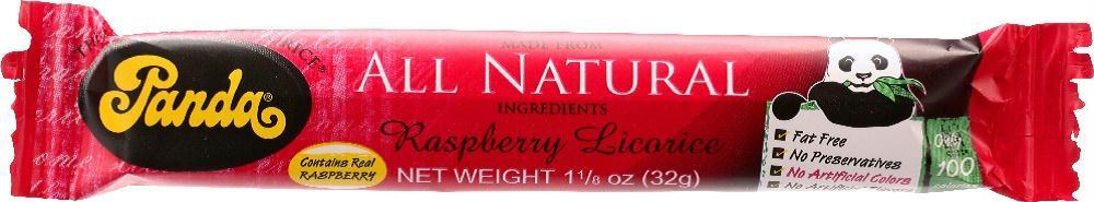 Panda: All Natural Raspberry Licorice Bar, 1.11 Oz