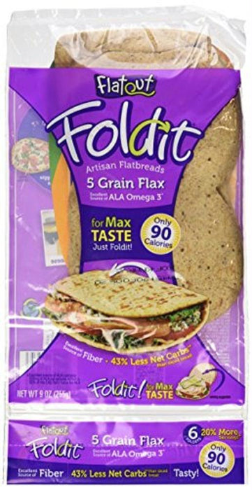 Flatout: Foldit Artisan Flatbreads 5 Grain Flax, 9 Oz