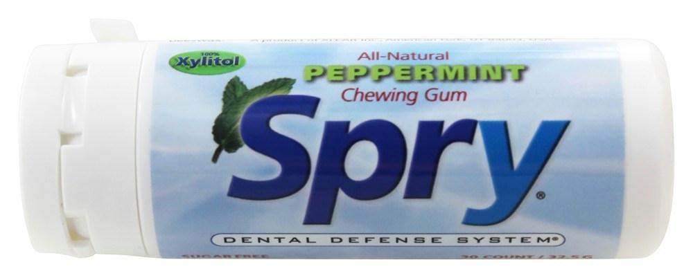 Spry: Chewing Gum With Xylitol Peppermint, 30 Pieces