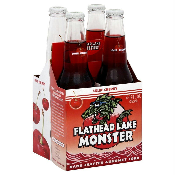 Flathead Lake: Gourmet Soda Sour Cherry Pack Of 4 (12 Oz Each), 48 Oz