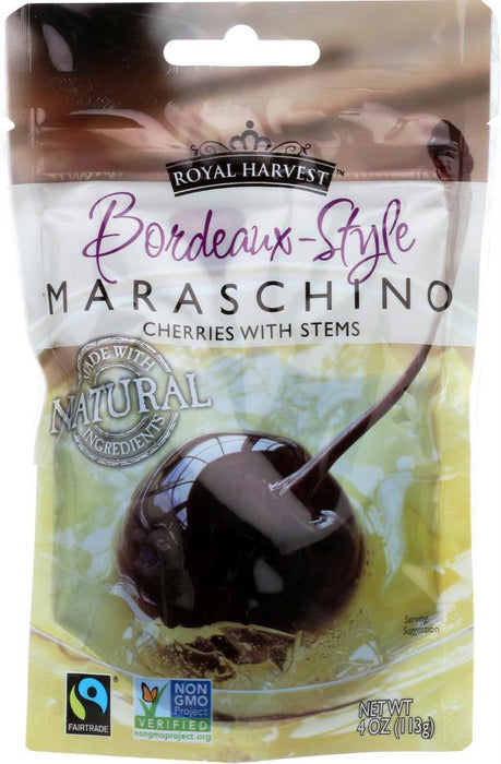 Royal Harvest: Bordeaux Maraschino Cherries, 4 Oz