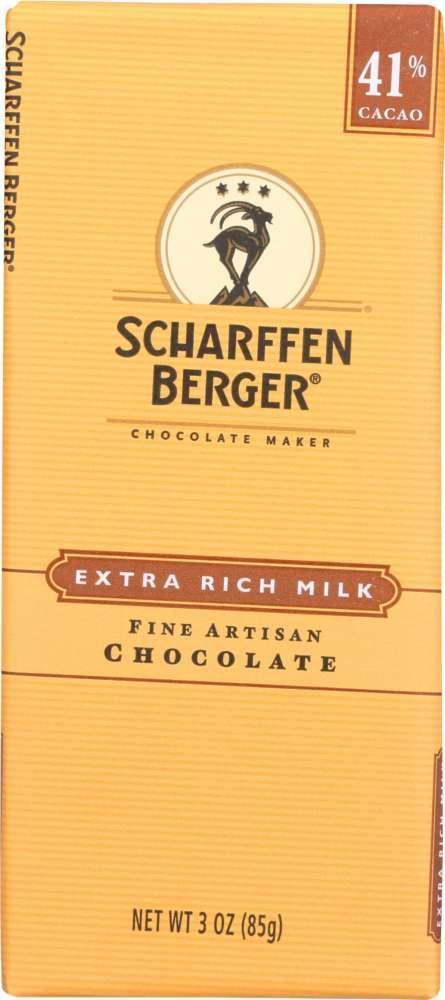 Scharffen Berger: 41% Cacao Extra Rich Milk Chocolate Bar, 3 Oz