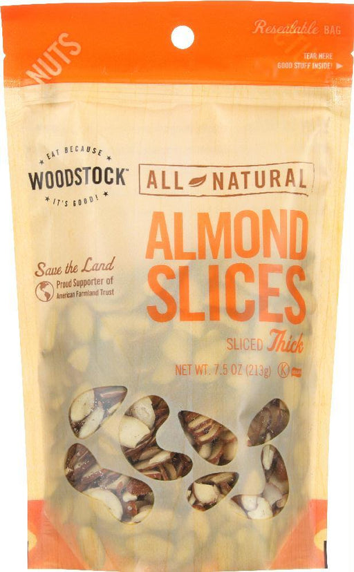 Woodstock: Almonds Raw Thick Slcd (7.500 Oz)