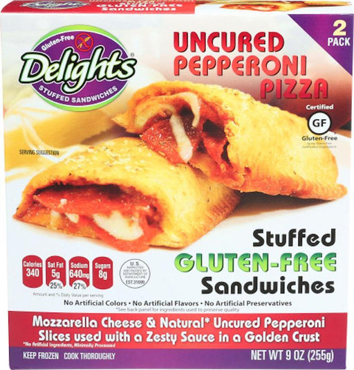 Gluten Free Delight: Pepperoni Pizza Stuffed Sandwiches, 9 Oz