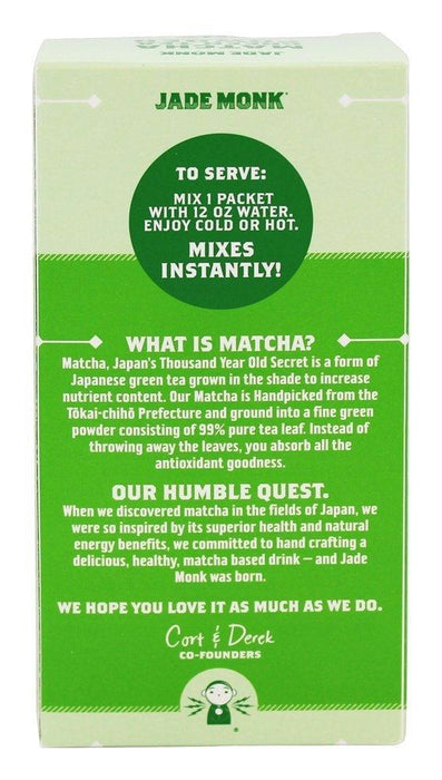 Jade Monk Matcha Green Tea Powder 6 Packets (0.10 Oz Each), 0.6 Oz