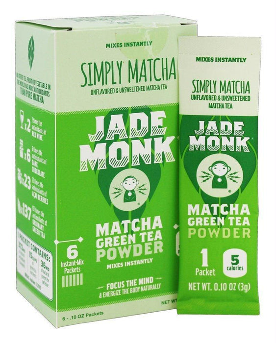 Jade Monk Matcha Green Tea Powder 6 Packets (0.10 Oz Each), 0.6 Oz