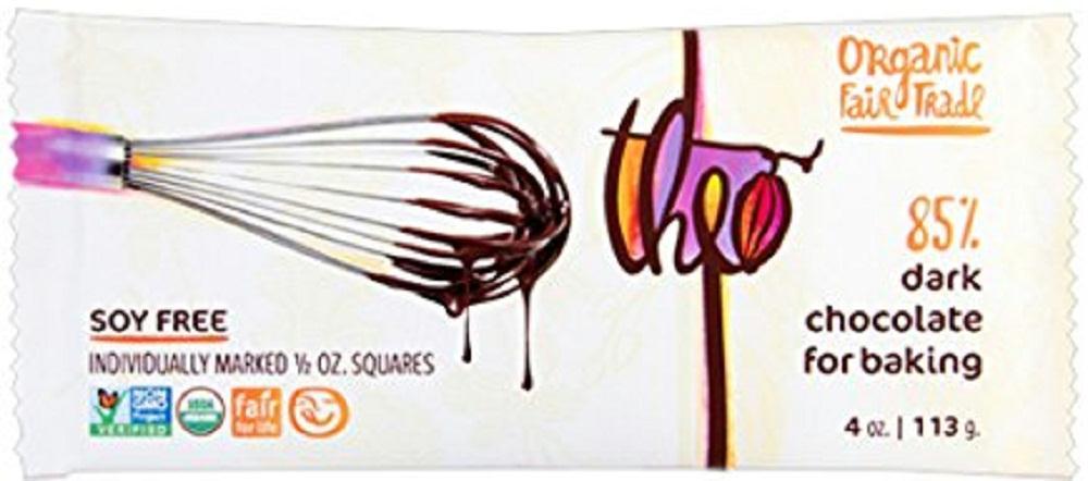 Theo Chocolate: 85% Dark Chocolate Baking Bars, 4 Oz