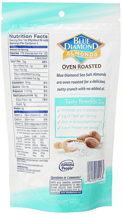 Blue Diamond: Oven Roasted Sea Salt Almonds, 5 Oz