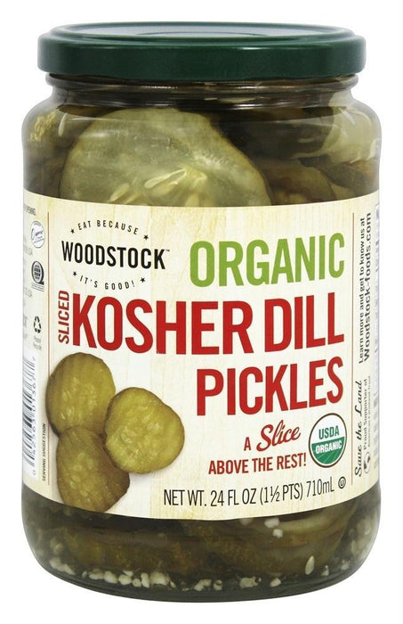 Woodstock: Organic Kosher Sliced Dill Pickles, 24 Oz