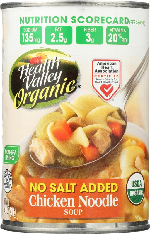 Health Valley: No Salt Added Organic Chicken Noodle Soup, 15 Oz