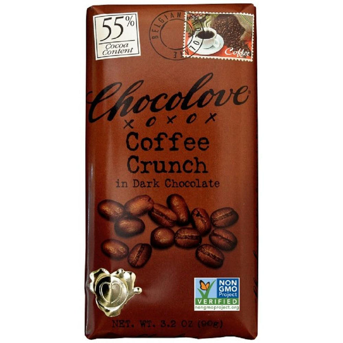 Chocolove: Dark Chocolate Bar Coffee Crunch, 3.2 Oz