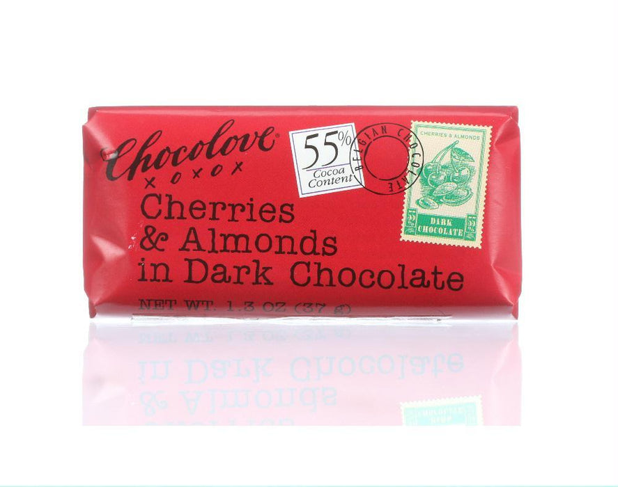 Chocolove: Mini Dark Chocolate Bar Cherries & Almonds, 1.3 Oz