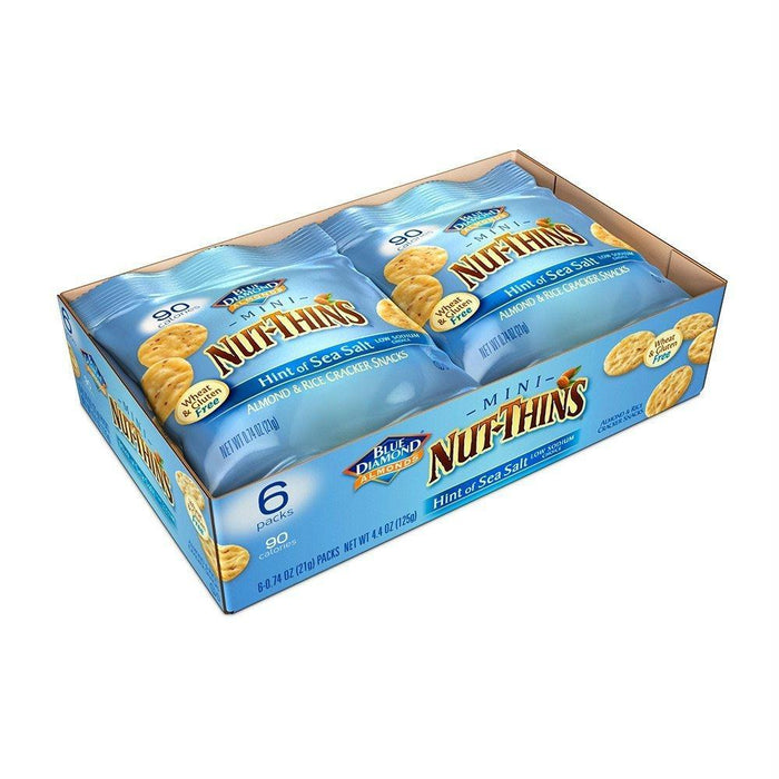 Blue Diamond: Almonds Hint Of Sea Salt Mini Nut Thins Pack Of 6, 4.44 Oz