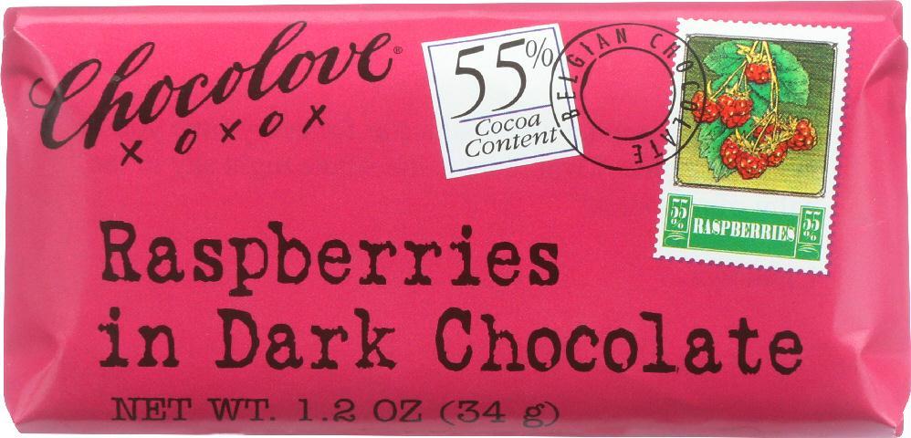 Chocolove: Mini Dark Chocolate Bar Raspberries, 1.2 Oz