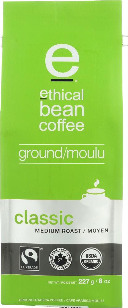 Ethical Bean: Medium Roaste Ground Coffee, 8 Oz