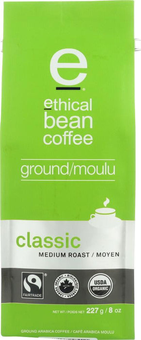 Ethical Bean: Medium Roaste Ground Coffee, 8 Oz