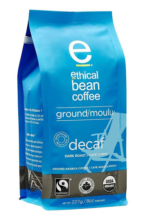 Ethical Bean: Decaffeneited Dark Ground Coffee, 8 Oz