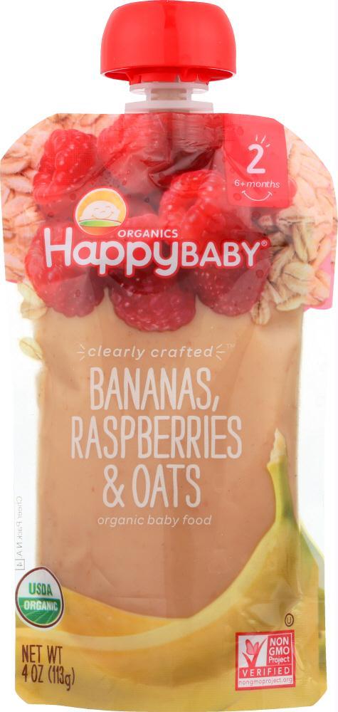 Happy Baby: S2 Banana Raspberry Oats Organic, 4 Oz