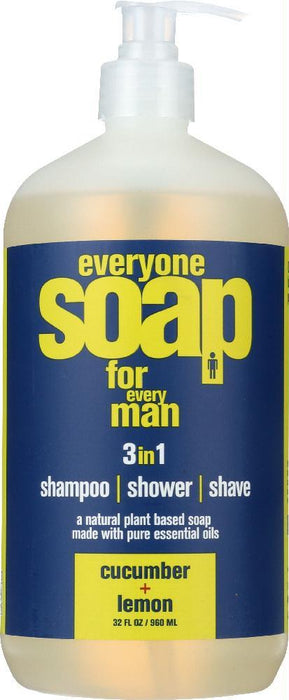 Eo Products: Everyone For Men 3-in-1 Cucumber + Lemon Soap, 32 Oz