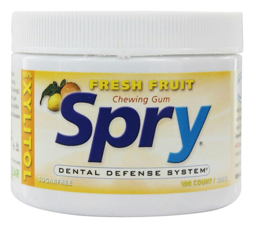 Spry: Dental Defense Gum Fresh Fruit 100 Pieces, 108 Gm