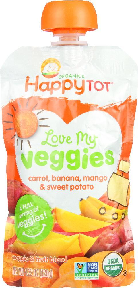 Happy Tot: Veggies Carrot Banana Mango Sweet Potato Organic, 4.22 Oz