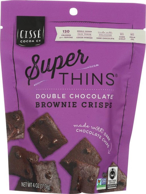 Cisse Cocoa Co: Super Thins Double Chocolate, 4 Oz