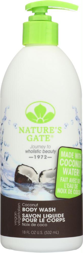 Natures Gate: Body Wash Coconut, 18 Oz