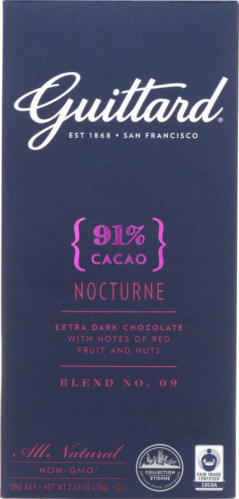 Guittard: 91% Cacao Nocturne Extra Dark Chocolate, 2.65 Oz