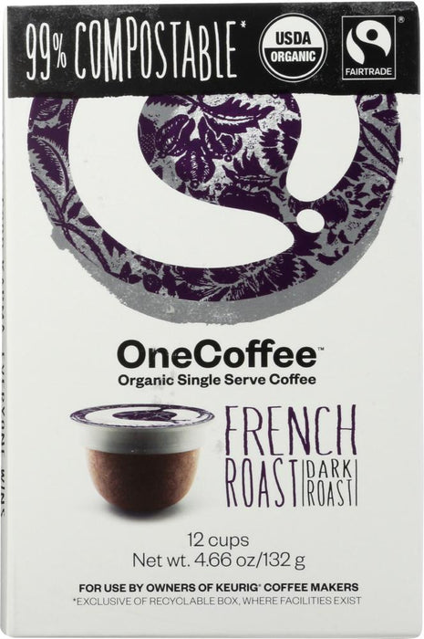 One Coffee: Organic French Roast Coffee 12 Cups, 4.66 Oz