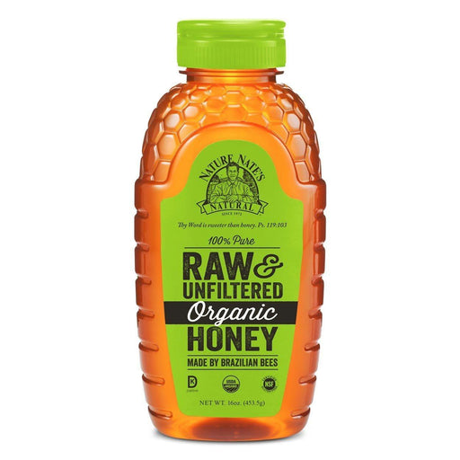 Nature Nate's: 100% Pure Raw And Unfiltered Organic Honey, 16 Oz