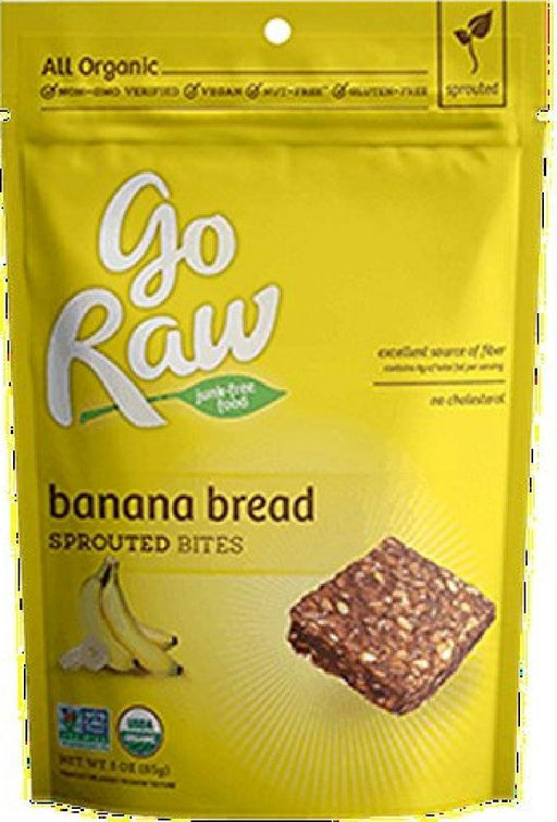 Go Raw: Organic Sprouted Bites Banana Bread, 3 Oz