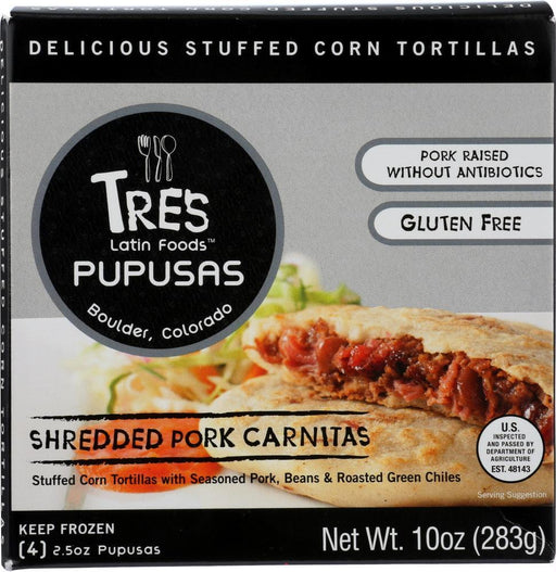 Tres Pupusas: Carnitas Shredded Pork (10.000 Oz)