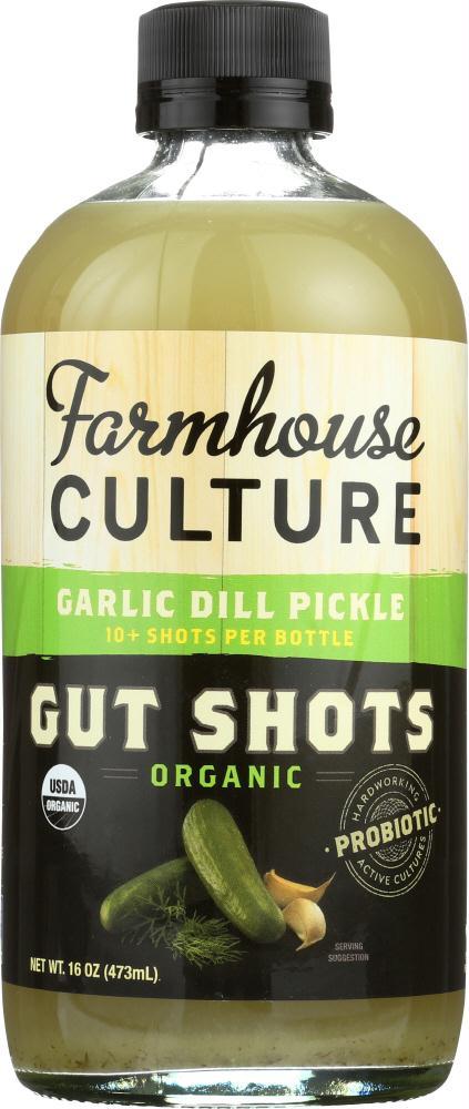 Farmhouse Culture: Beverage Gut Shot Garlic Dill Pickle, 16 Oz