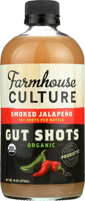 Farmhouse Culture: Beverage Gut Shot Smoked Jalapeno, 16 Oz