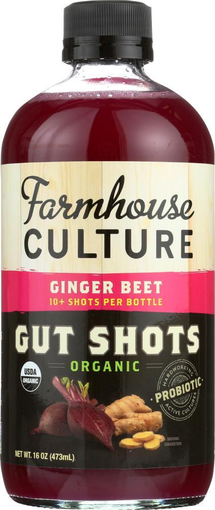 Farmhouse Culture: Beverage Gut Shot Ginger Beet, 16 Oz