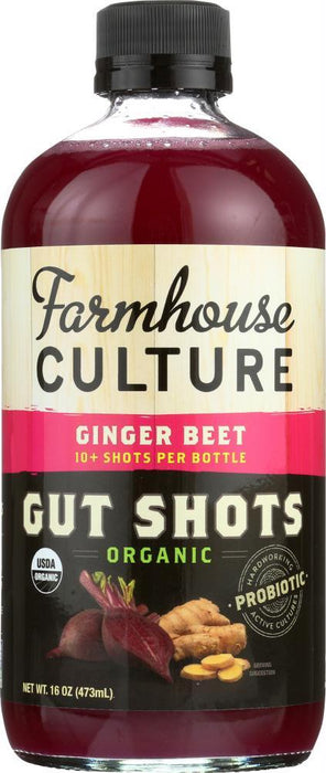 Farmhouse Culture: Beverage Gut Shot Ginger Beet, 16 Oz