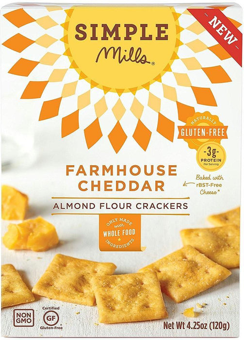 Simple Mills: Almond Flour Crackers Farmhouse Cheddar, 4.25 Oz