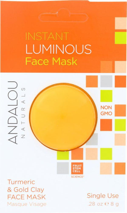 Andalou Naturals: Instant Luminous Face Mask Turmeric & Gold Clay, 0.28 Oz