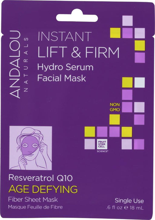 Andalou Naturals: Instant Lift & Firm Hydro Serum Facial Mask Age Defying, 0.6 Oz