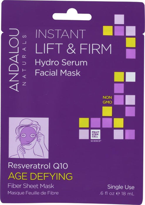 Andalou Naturals: Instant Lift & Firm Hydro Serum Facial Mask Age Defying, 0.6 Oz