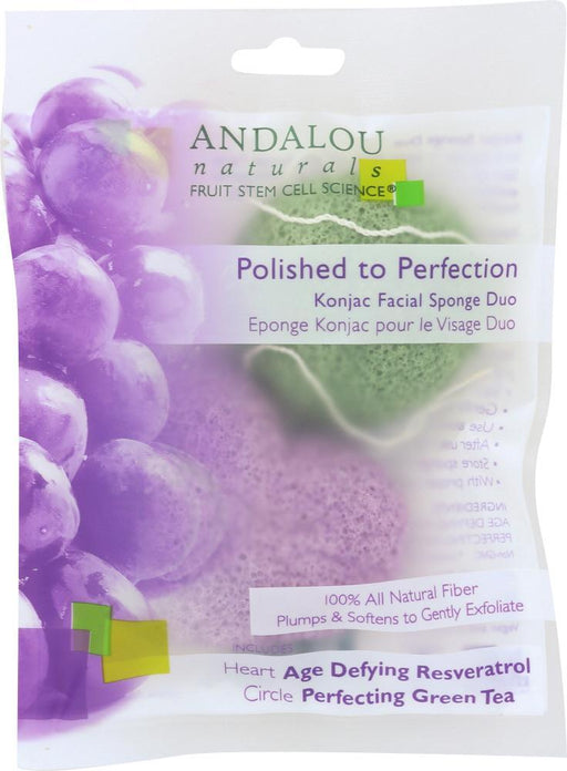 Andalou Naturals: Polished To Perfection Konjac Facial Sponge Duo, 2 Pc