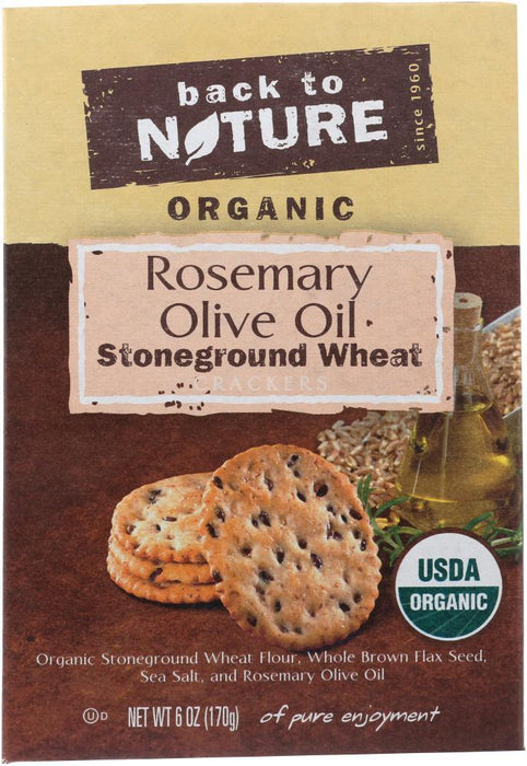 Back To Nature: Rosemary And Olive Oil  Cracker, 6 Oz